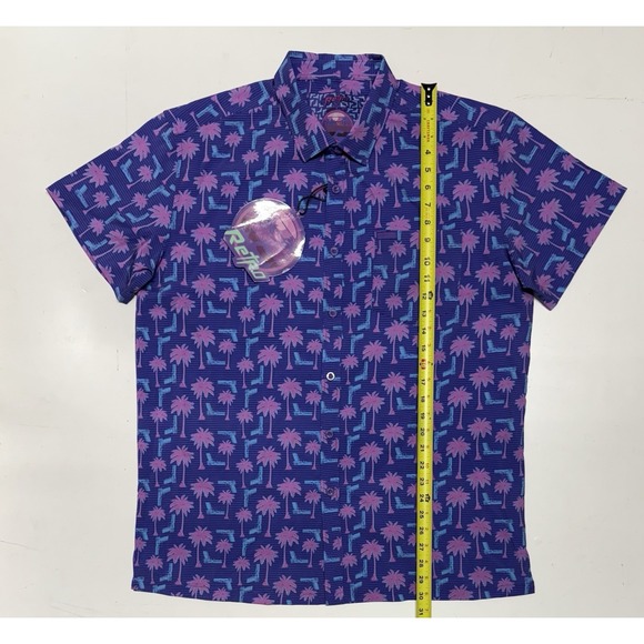 Retro Rifle Rising Palm Vice City Button‎ Up Shirt Men's XL New W Tags
